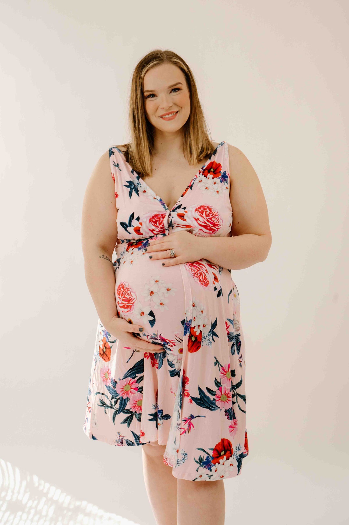 Juliet Labor & Postpartum Gown Blush Floral All Sales are Final