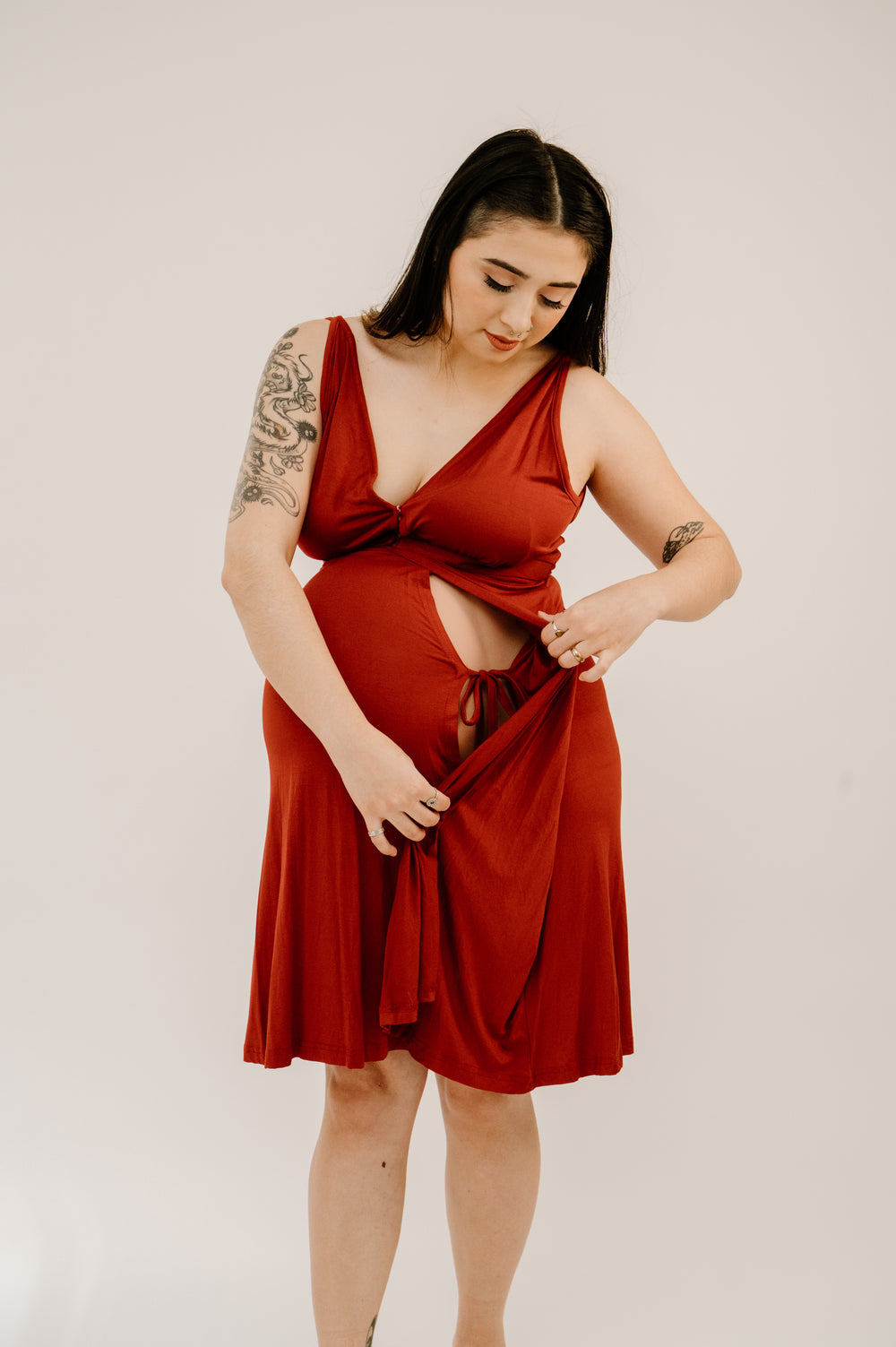 Juliet Labor & Postpartum Gown in Crimson