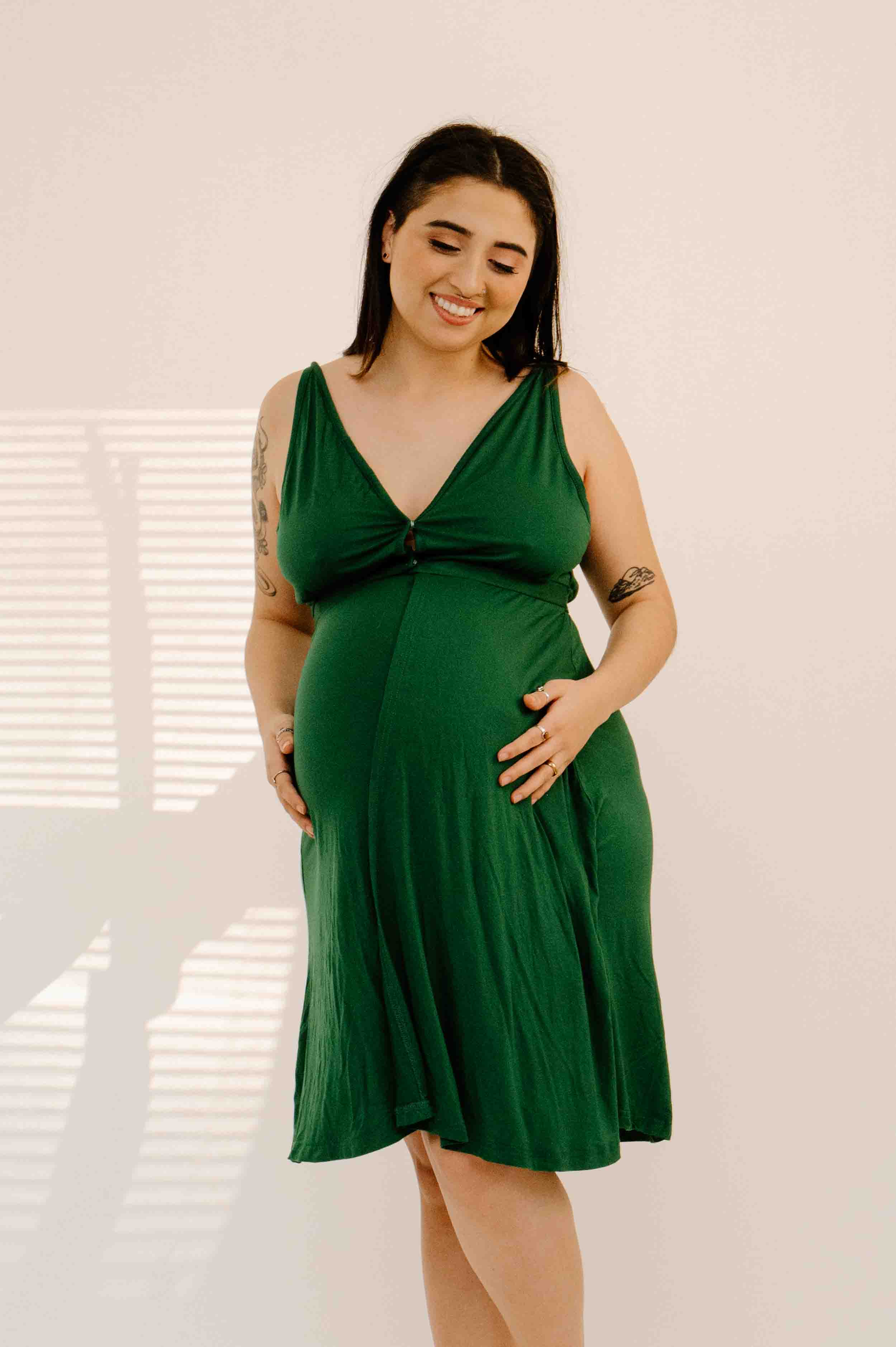 Juliet Labor & Postpartum Gown in Emerald