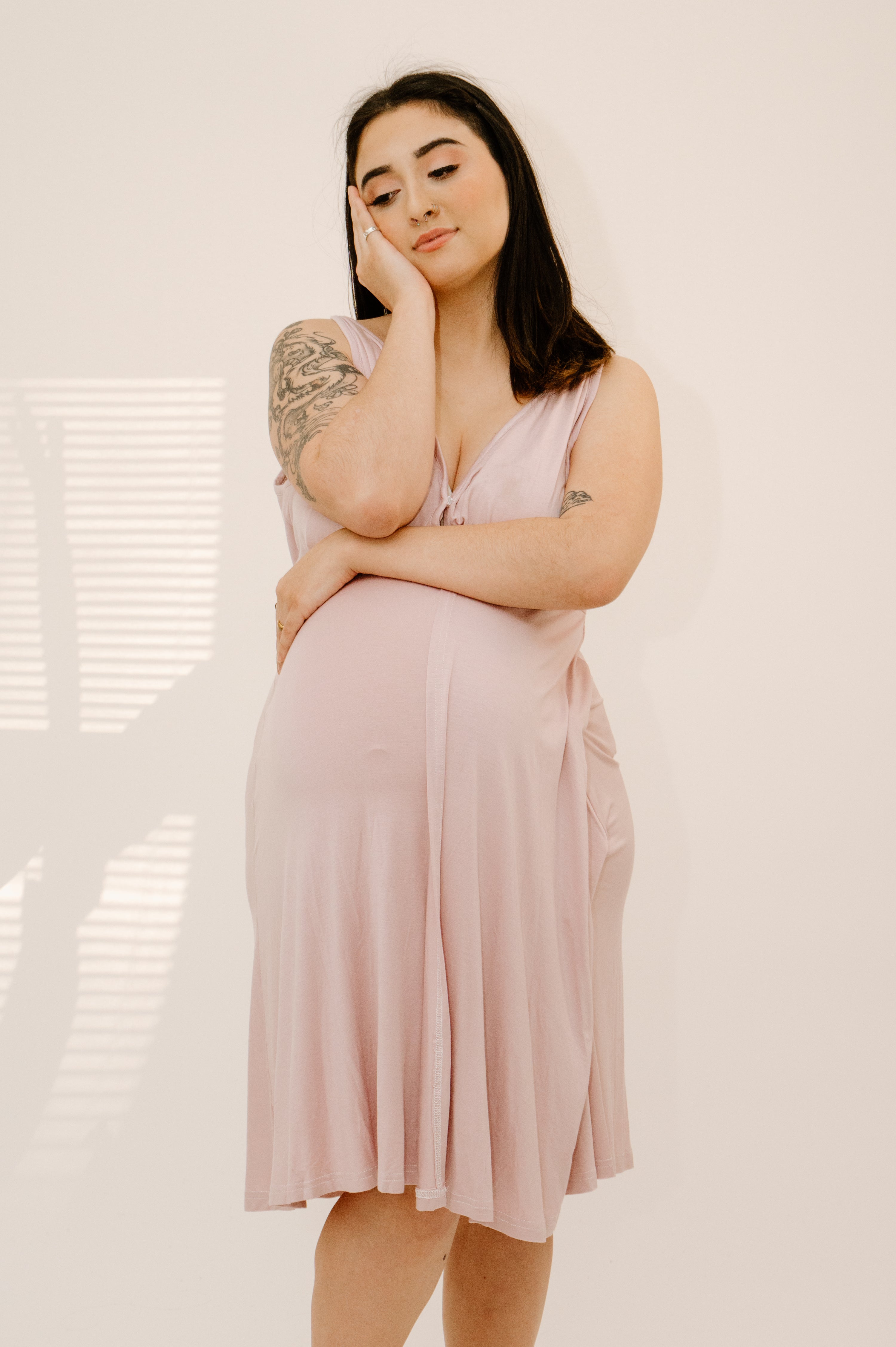 Juliet Labor & Postpartum Gown in Mauve