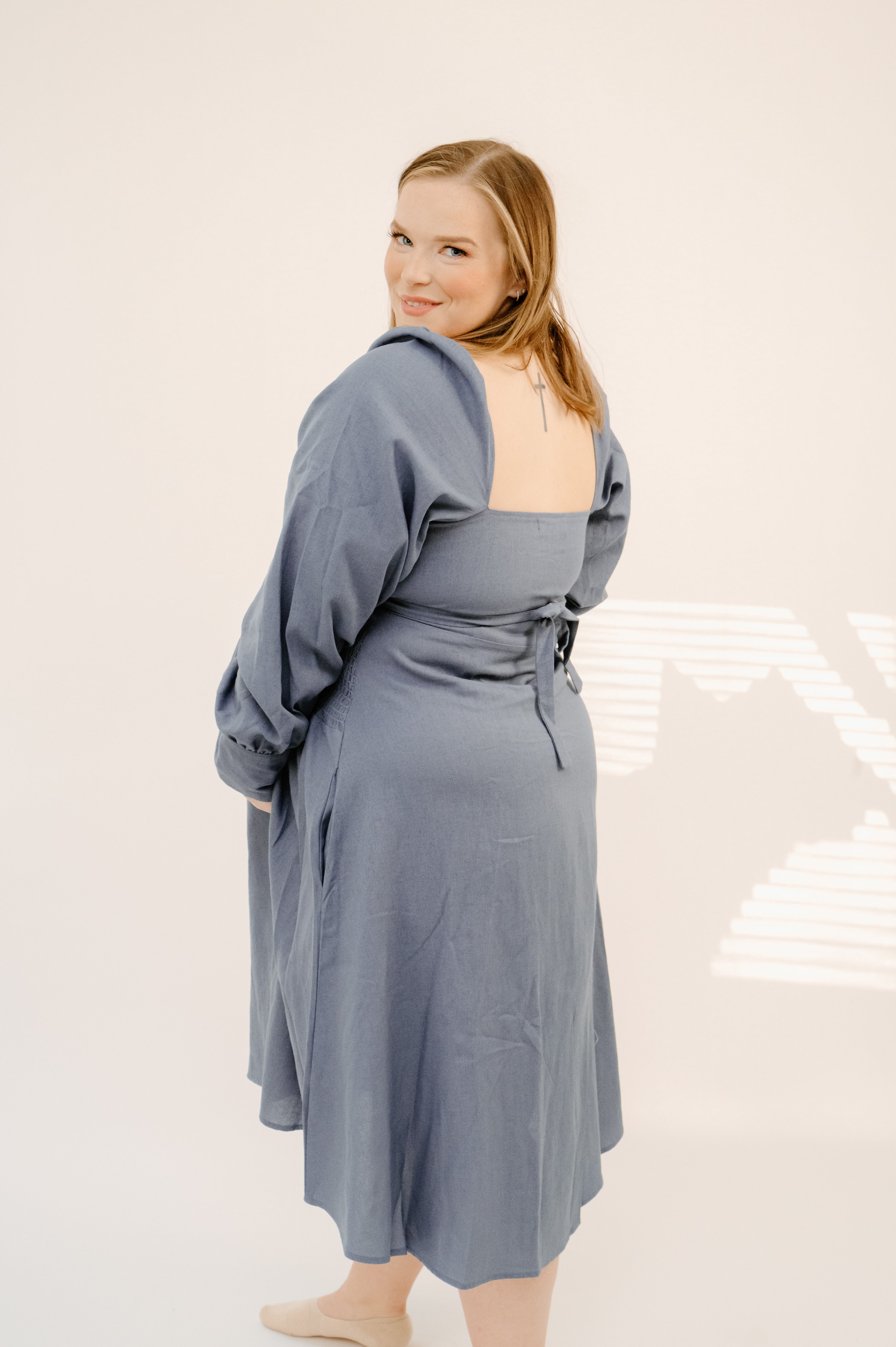 Juniper Dress in Steel Blue Lila