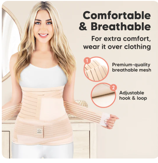 KeaBabies Revive 3 in 1 Postpartum Belt (Midnight Black,)