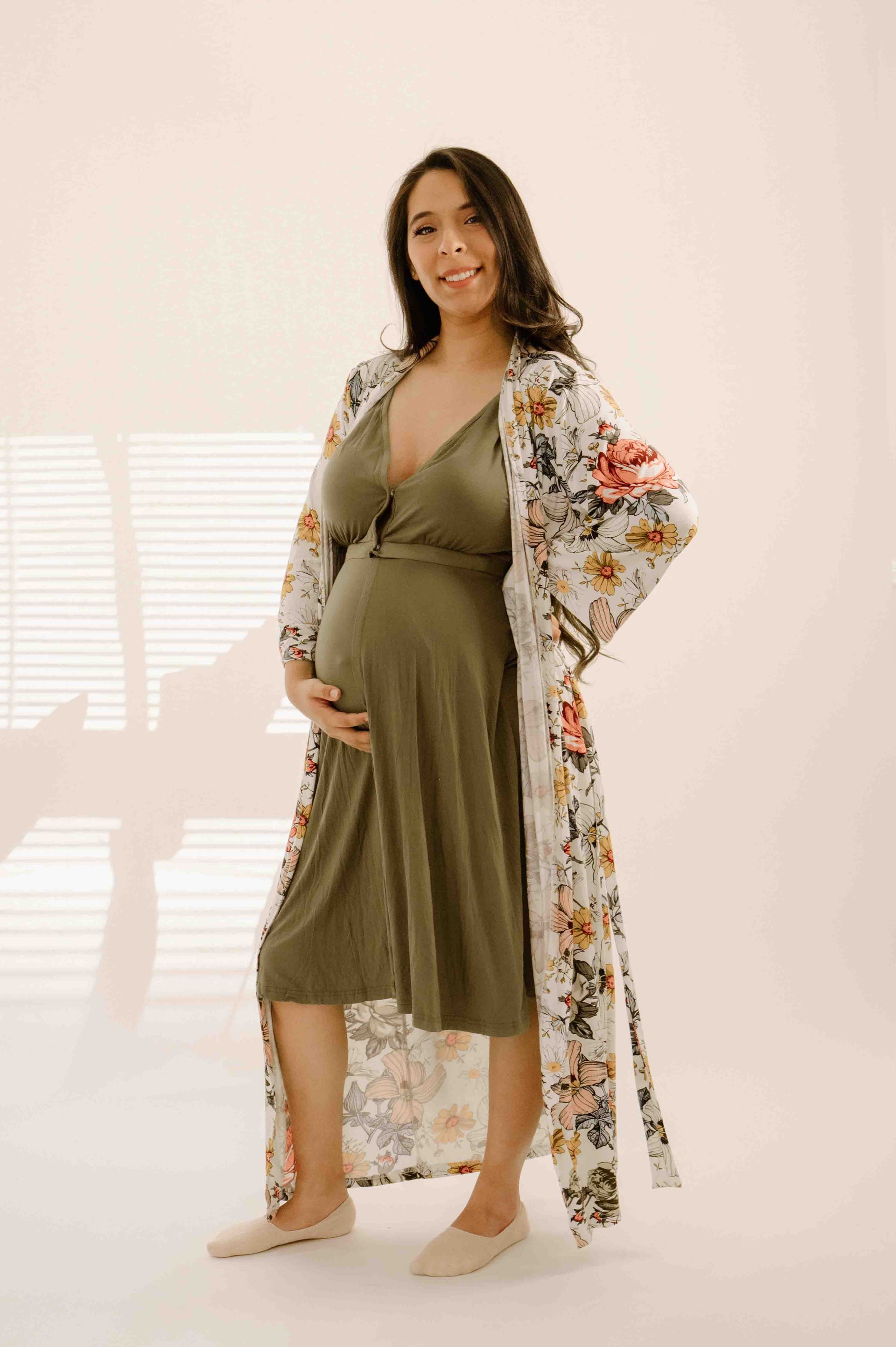 Leopard Hospital Birthing Gown - Sexy Mama Maternity