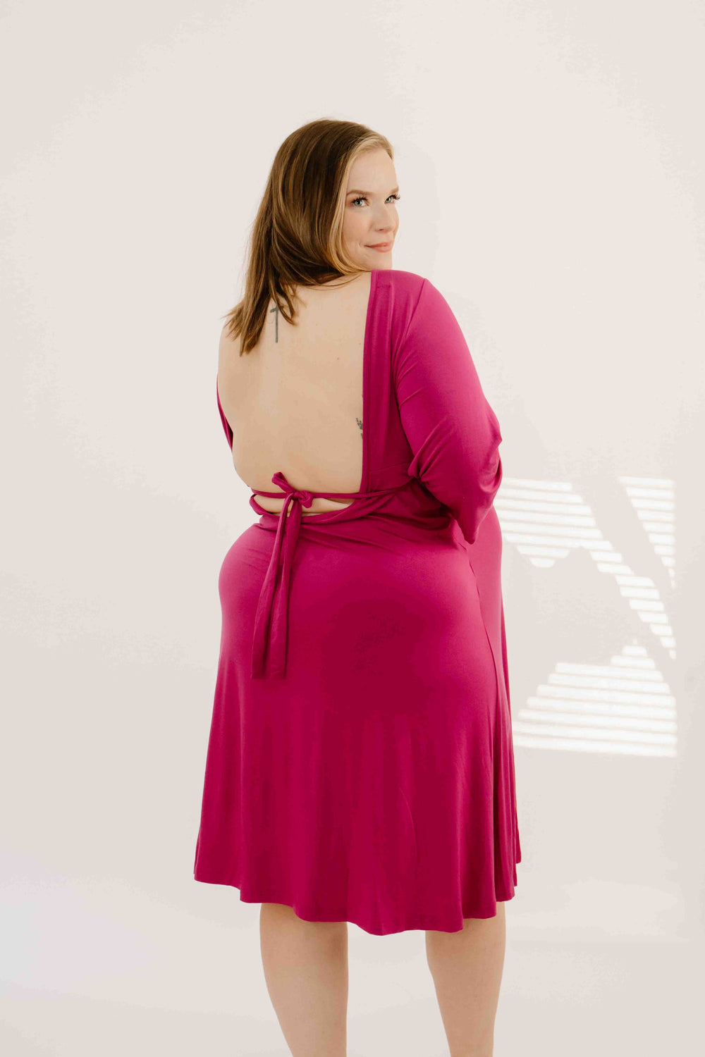 Lila Labor & Postpartum Gown in Raspberry Red