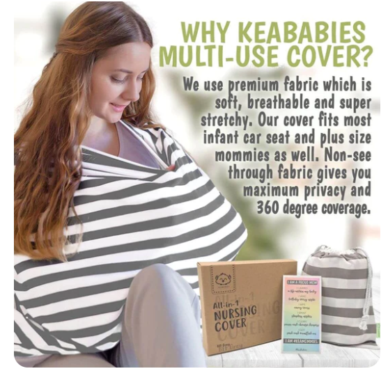 KeaBabies Nursing Cover BFF Gray