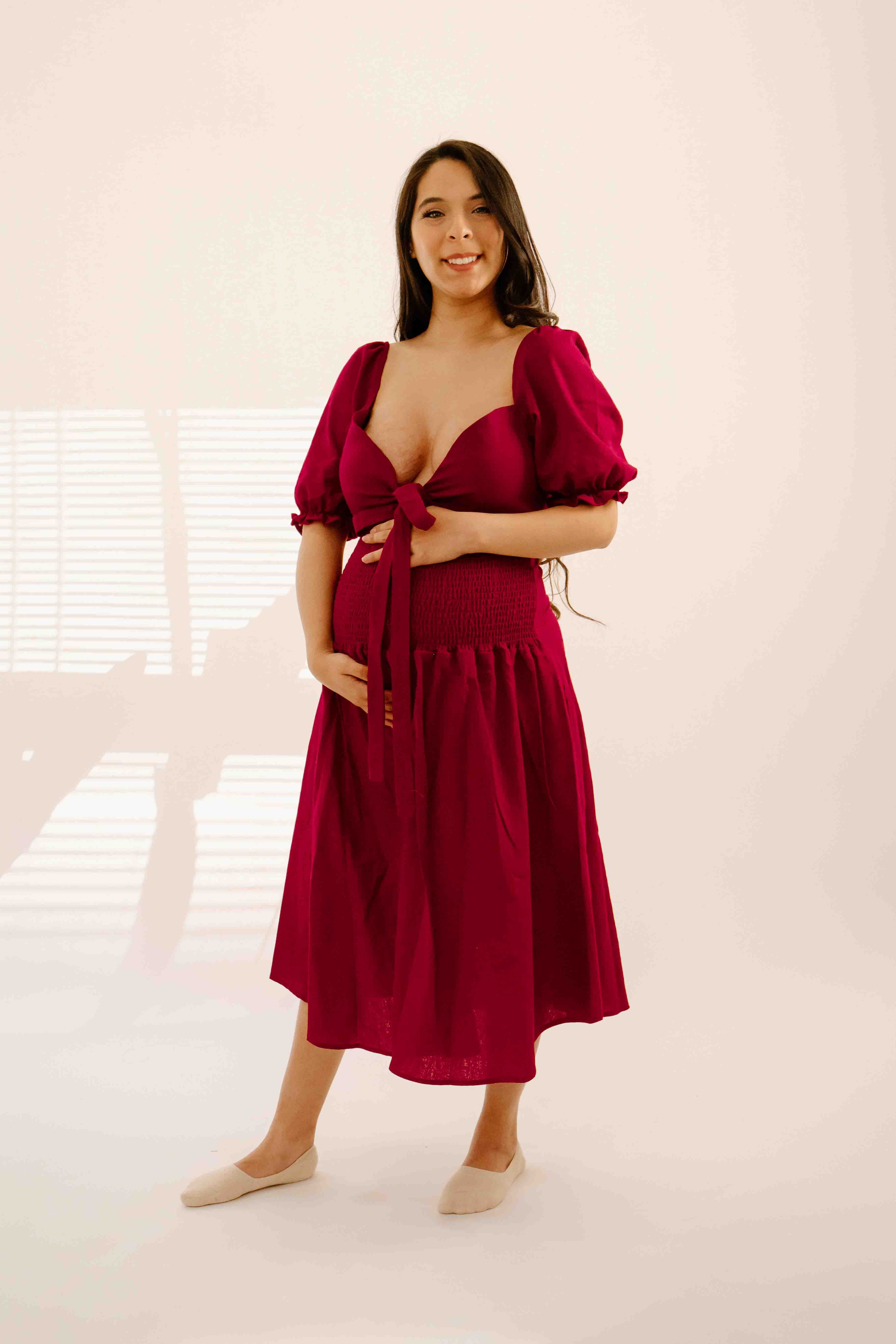 Selena Dress in Merlot