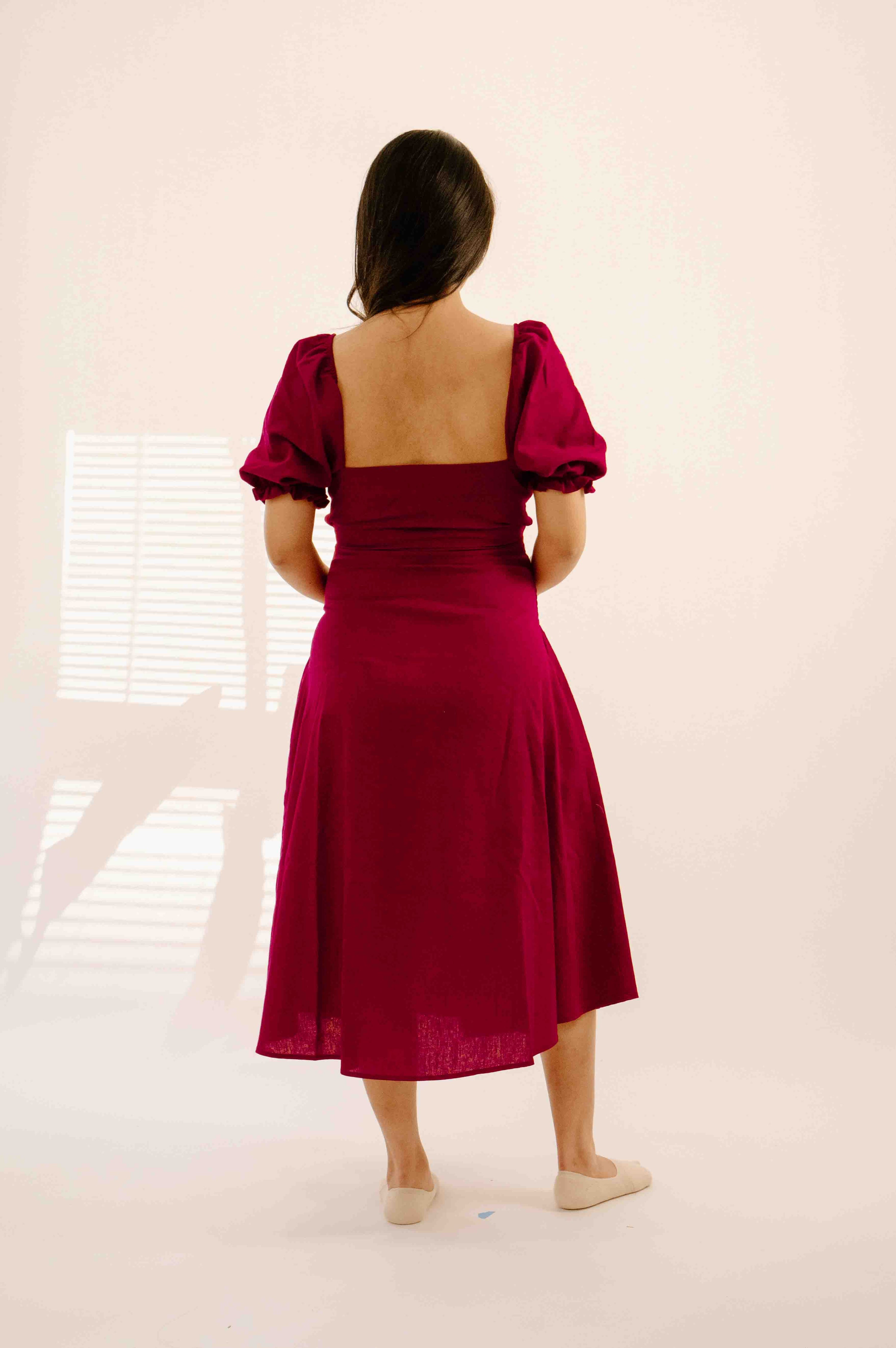 Selena Dress in Merlot