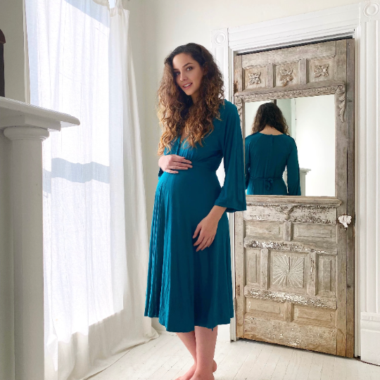 Amelia Labor & Postpartum Gown in Deep Teal