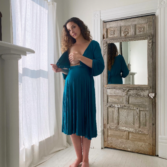 Amelia Labor & Postpartum Gown in Deep Teal – Lila