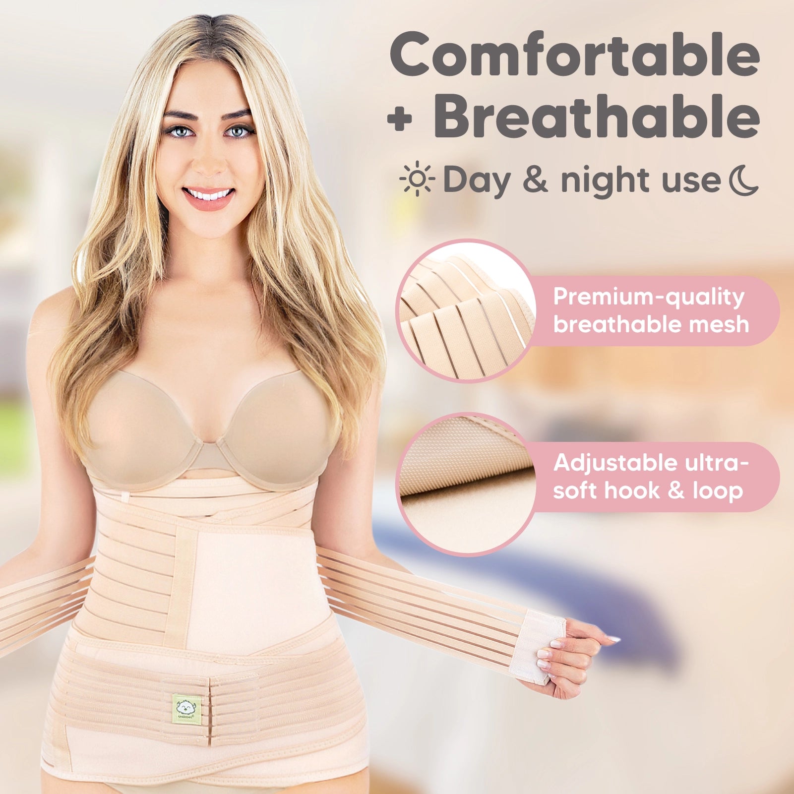 KeaBabies Revive 3 in 1 Postpartum Belt Classic Ivory Lila